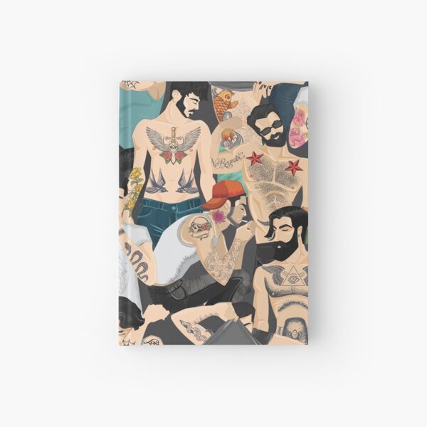 Hot guys with tattoos Hardcover Journal