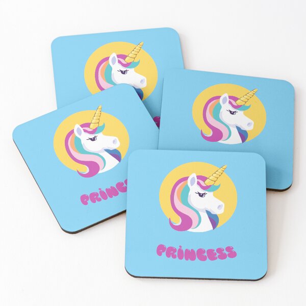 Item preview, Unicorn with yellow background and rainbow hair designed and sold by Simon-m-s.