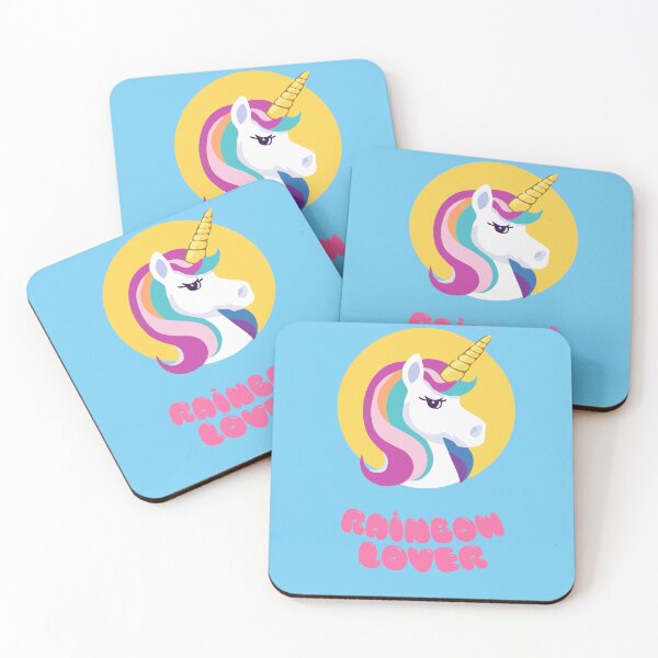 Item preview, Unicorn with yellow background and rainbow hair designed and sold by Simon-m-s.
