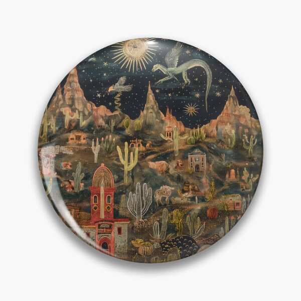 Item preview, Dark western landscapes with Babylonian monsters, outsider art designed and sold by deepglitchart.