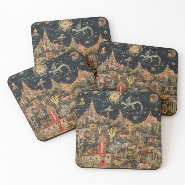 Item preview, Dark western landscapes with Babylonian monsters, outsider art designed and sold by deepglitchart.