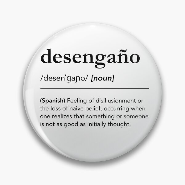 Item preview, Desengaño dictionary spanish word definition, black minimalist typography designed and sold by lagunaklein.