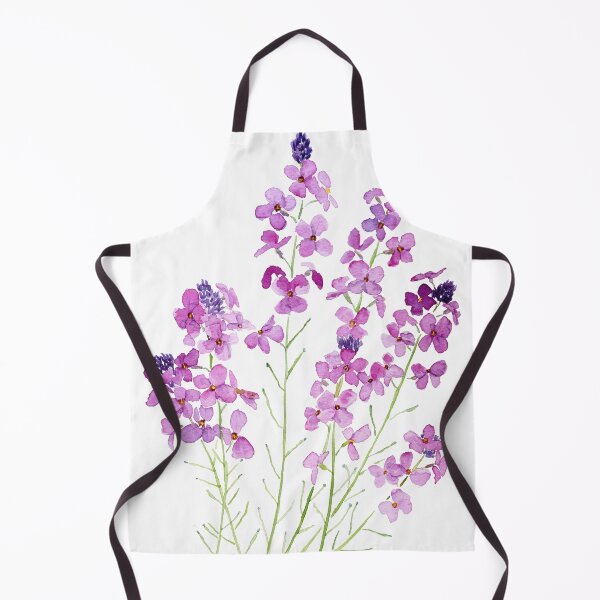 Item preview, magenta wallflowers erysimum Bowles mauve hand painted watercolor designed and sold by ColorandColor.