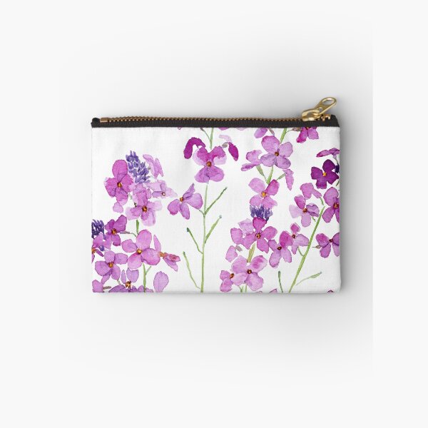 Item preview, magenta wallflowers erysimum Bowles mauve hand painted watercolor designed and sold by ColorandColor.