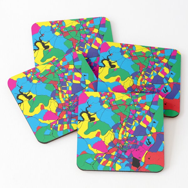 Item preview, Austin City Map - Colorful Abstract Pop Art Print designed and sold by Stadify.