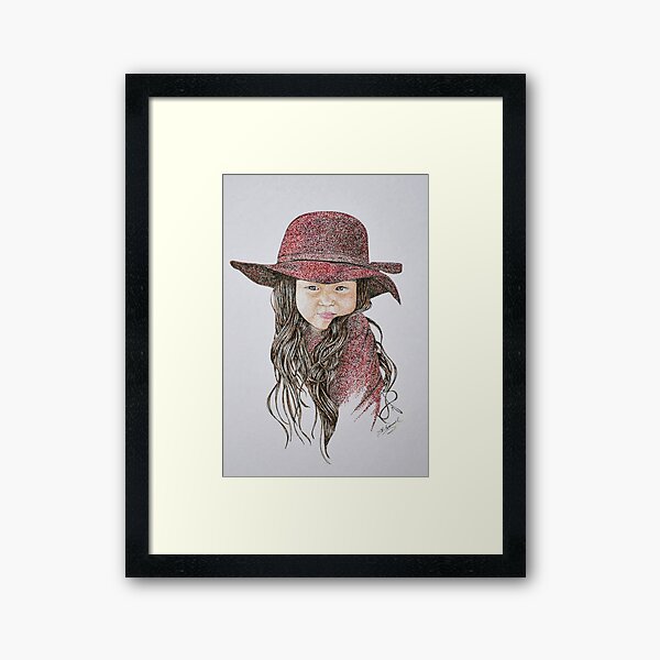 Little Girl in Red Framed Art Print