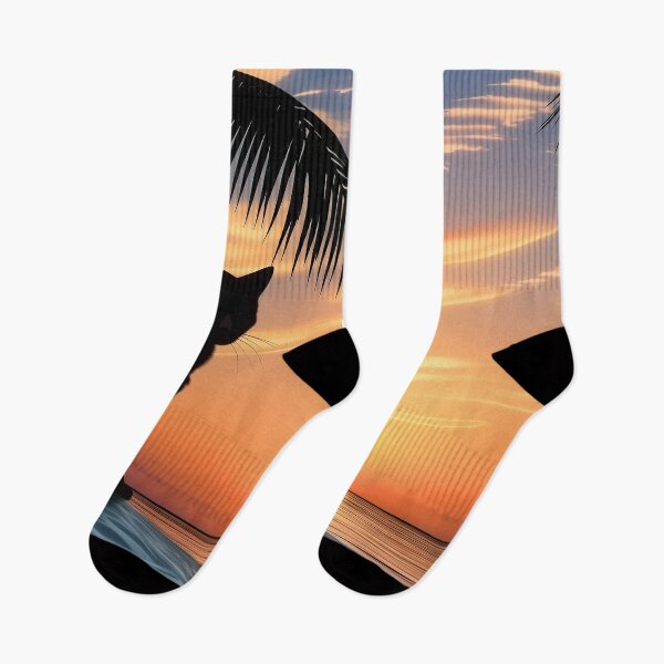Item preview, Sunset cat holiday cat topical beach designed and sold by Szkicerka.