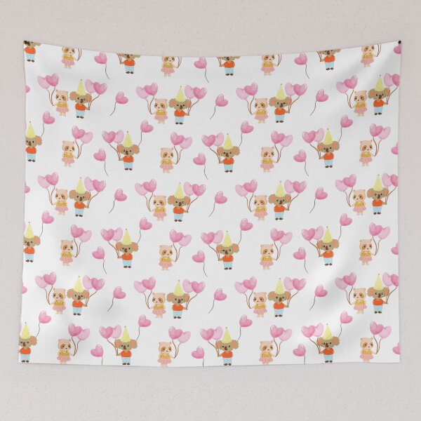Item preview, a wallpaper with heart shaped balloons and a bear couple. designed and sold by Jayjaynaenae.