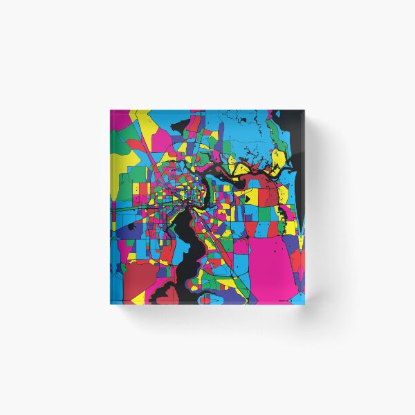 Item preview, Jacksonville City Map - Colorful Abstract Art Print designed and sold by Stadify.