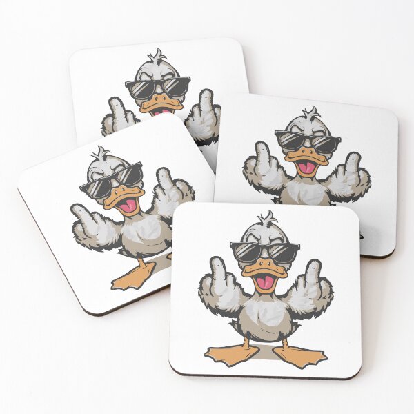 Item preview, Funny duck wearing sunglasses and giving the finger designed and sold by BobaTeeStore.