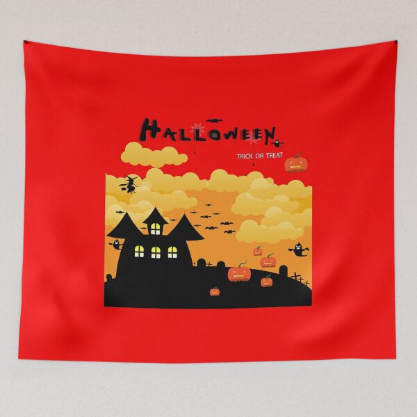 Item preview, Halloween cartoon image, black red background designed and sold by wonghong.
