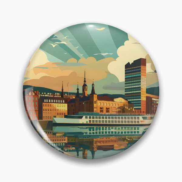 Item preview, Retro Oslo Cityscape designed and sold by CosyNess.