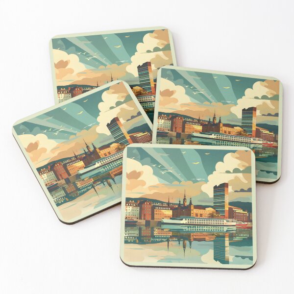 Item preview, Retro Oslo Cityscape designed and sold by CosyNess.