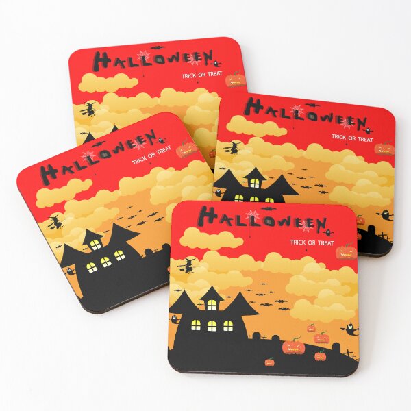 Item preview, Halloween cartoon image, black red background designed and sold by wonghong.