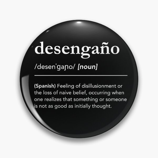 Item preview, Desengaño dictionary spanish word definition, white minimalist typography designed and sold by lagunaklein.
