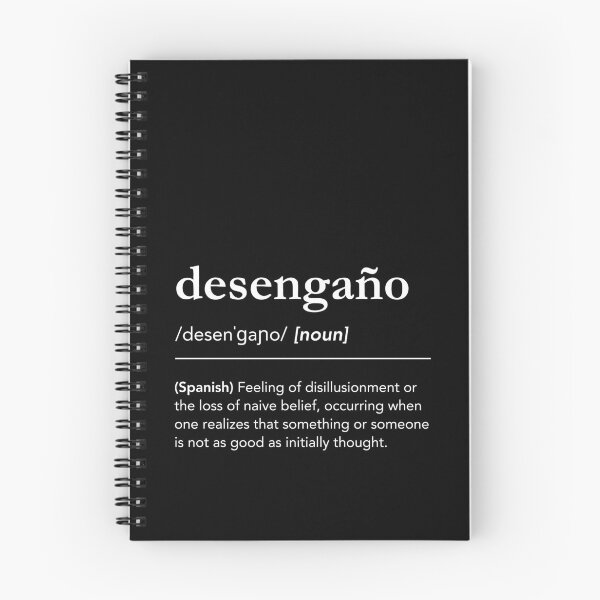 Item preview, Desengaño dictionary spanish word definition, white minimalist typography designed and sold by lagunaklein.