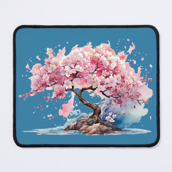 Item preview, A cherry tree in full bloom- blue background designed and sold by Rose Design & Photos.