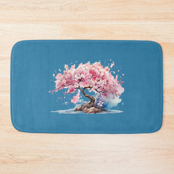 Item preview, A cherry tree in full bloom- blue background designed and sold by Rose Design & Photos.
