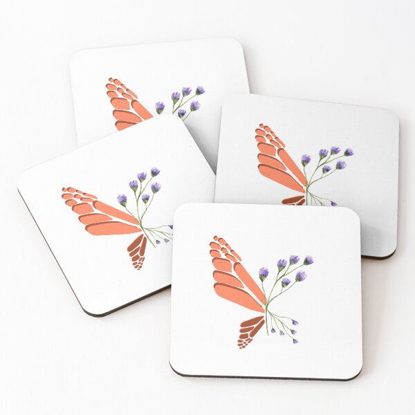 Item preview, Abstract Pink Butterfly wings with purple florals designed and sold by FikaCreation.