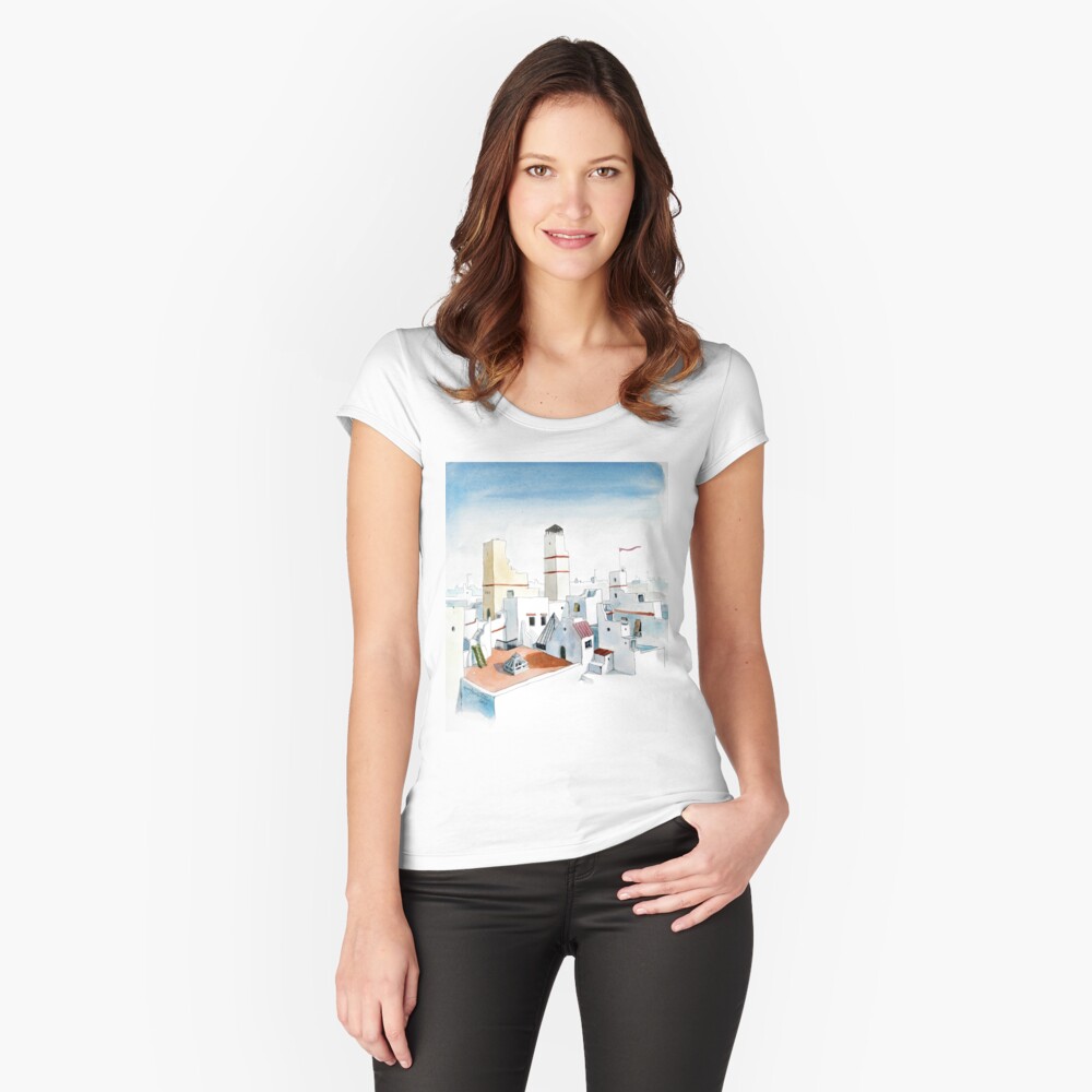 Vista previa del artículo con la obra «Camiseta entallada de cuello ancho», diseñado y vendido por Islakartare.