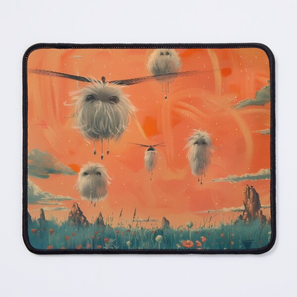 Item preview, Helicopter pompoms over blue field designed and sold by Rebelka.