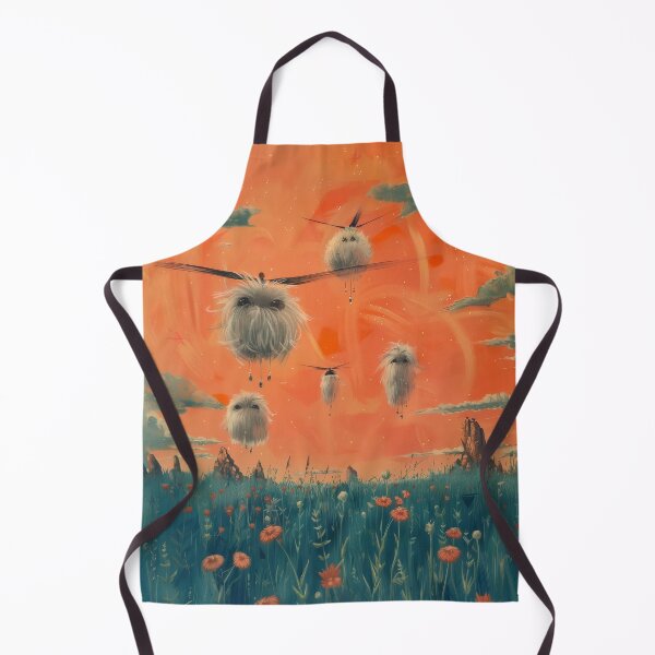 Item preview, Helicopter pompoms over blue field designed and sold by Rebelka.