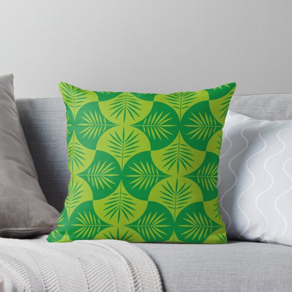 Item preview, Green Geometric Palm Leaves Pattern on Scallop shapes designed and sold by Yasminepatterns .