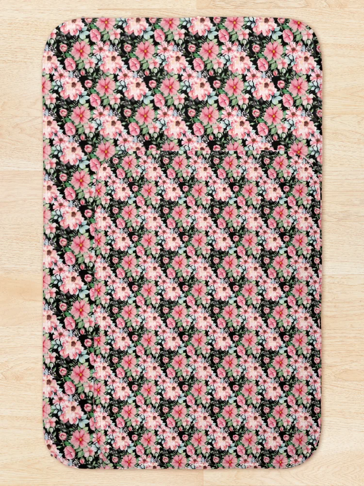 Thumbnail 5 of 6, Bath Mat, Pink Roses designed and sold by Cveti Dinkova.