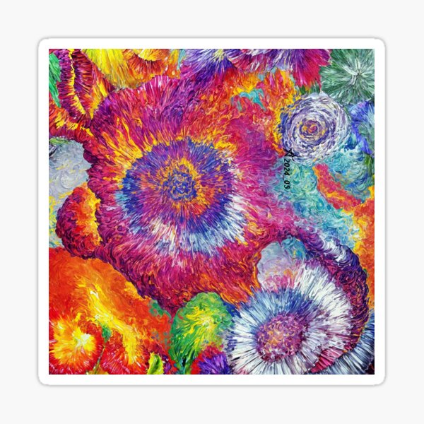 AI Goluban floWER Bouquet 2 Oil Paint Natural Energy _ handmade paper flowers _ Tomislav and Edita Goluban _ Croatia _ 2024_05 Sticker