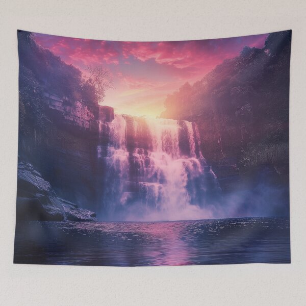 Item preview, Sunset purple waterfall celestial falls designed and sold by Szkicerka.