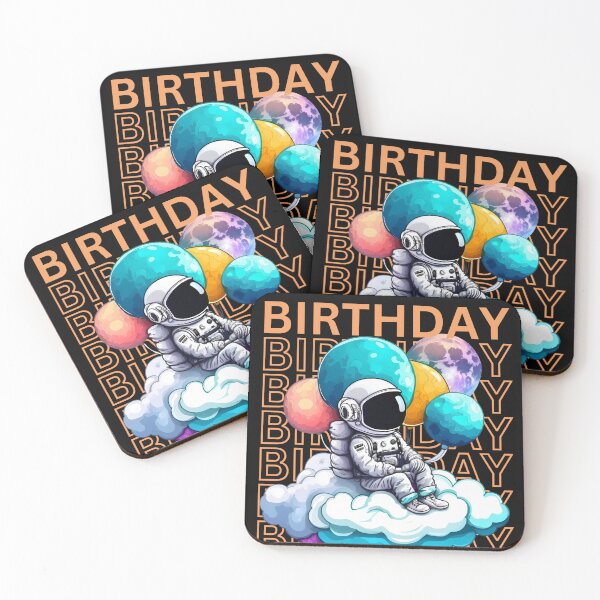 Item preview, Astronaut on Cloud with Birthday Balloons Graphic Cute Space Theme Shirt, Fun Birthday T-Shirt for Kids and Adults designed and sold by MTJ-Mushrooms.