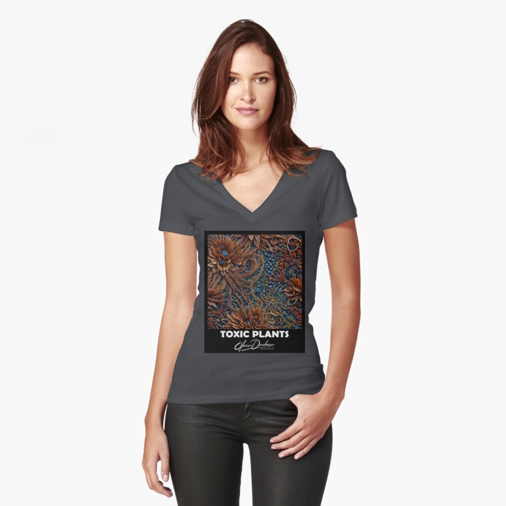 Aperçu de l'œuvre T-shirt moulant col V créée et vendue par oduchossoir.