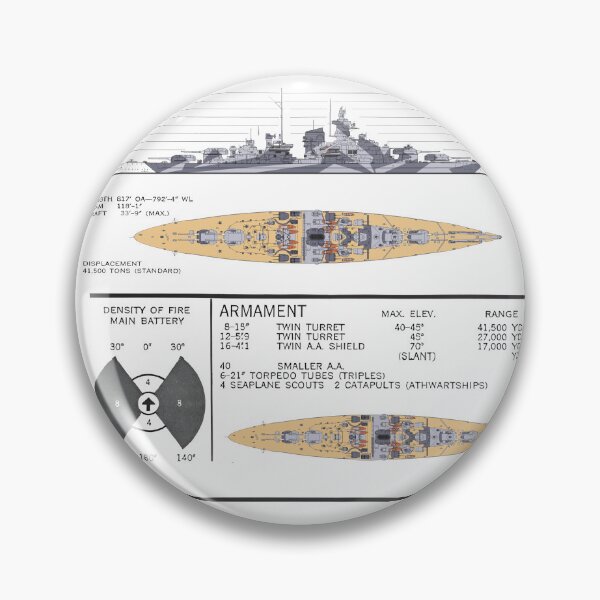 Item preview, Battleship Tirpitz Blueprint - Kriegsmarine German Battleship Bismarck designed and sold by BobaTeeStore.
