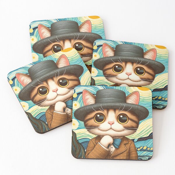 Item preview, Van Gogh Cat Portrait designed and sold by RetroPop23.