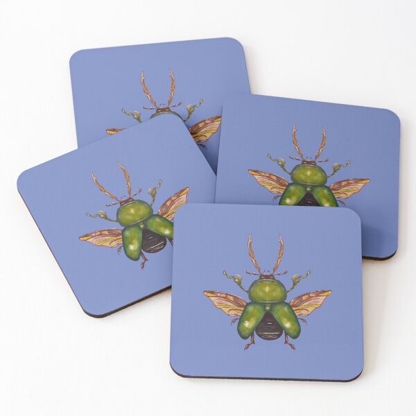 Item preview, Green Iridescent Stag Beetle Illustration  designed and sold by Ashleigh Kimble.