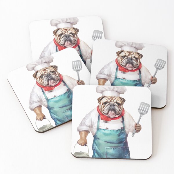 Item preview, English Bulldog Chef Apron designed and sold by candiscamera.