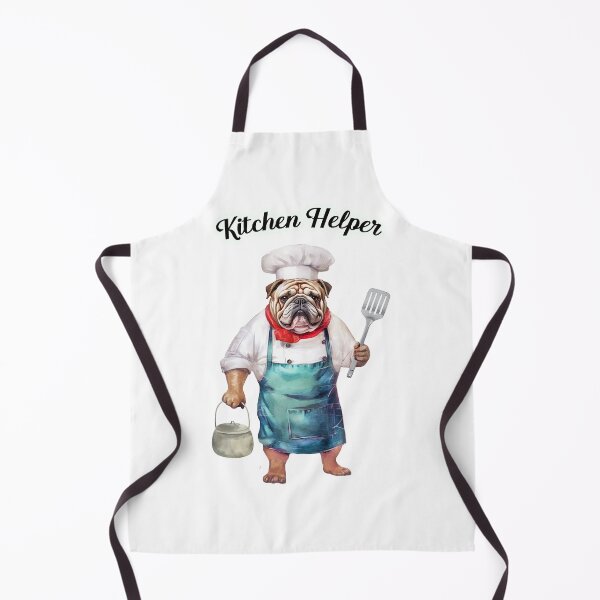 Item preview, English Bulldog Chef Apron designed and sold by candiscamera.