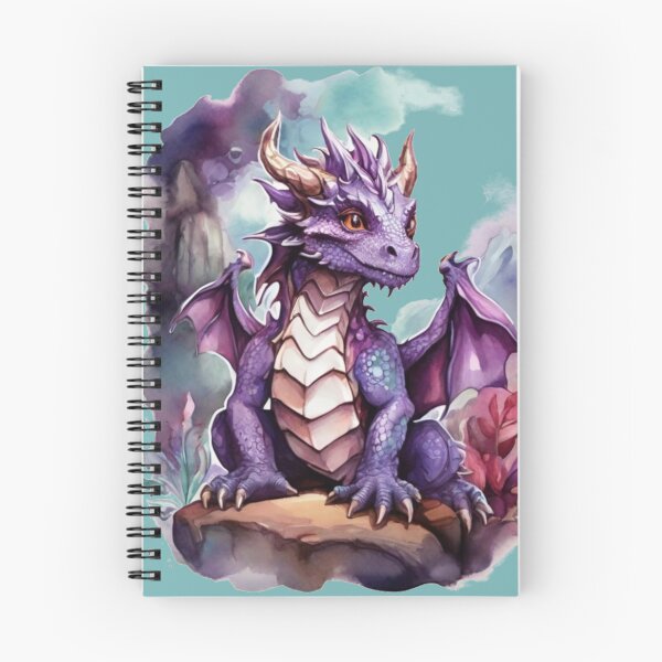 Item preview, a friendly purple dragon on a stone-mint background designed and sold by Rose Design & Photos.