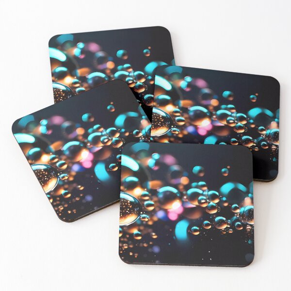 Item preview, Bubbles on black with reds ,blues designed and sold by FocusedArt.