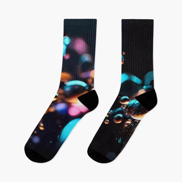 Item preview, Bubbles on black with reds ,blues designed and sold by FocusedArt.