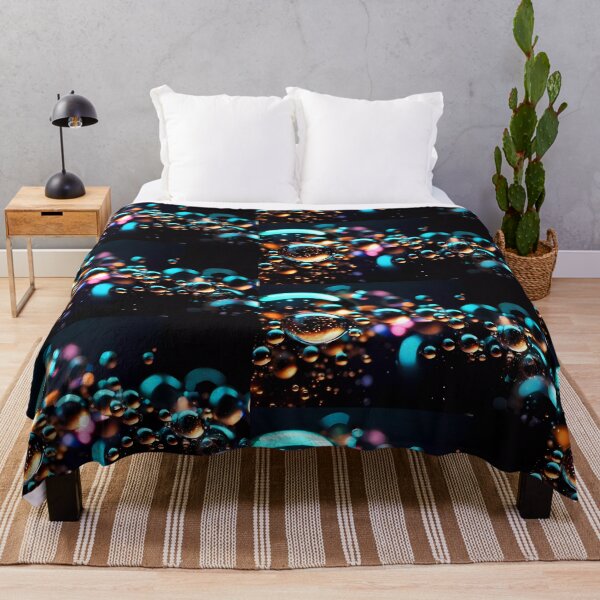 Item preview, Bubbles on black with reds ,blues designed and sold by FocusedArt.