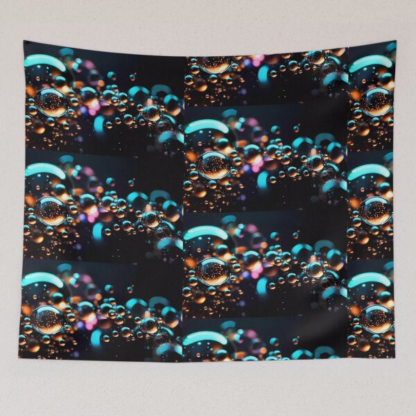Item preview, Bubbles on black with reds ,blues designed and sold by FocusedArt.