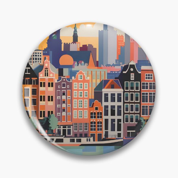 Item preview, Retro Amsterdam Cityscape designed and sold by CosyNess.