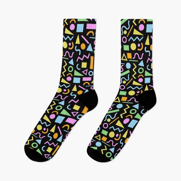 Item preview, 80s Style Retro Shapes Pattern Color on Black designed and sold by NataliePaskell.