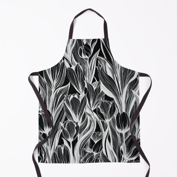 Item preview, Flowers Abstract Pattern Monochrome Inverse Black and White Ink Pen designed and sold by ShaViArt.