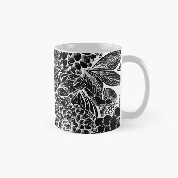 Item preview, Flowers Abstract Pattern Monochrome Inverse Black and White Ink Pen designed and sold by ShaViArt.