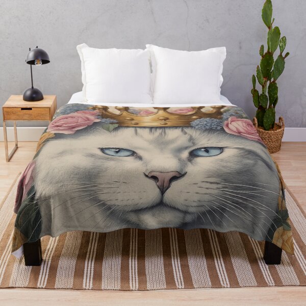 Item preview, Crowned cat surrounded of flowers designed and sold by CreativPurpose.