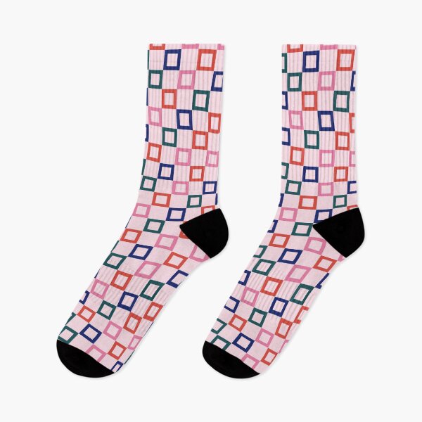 Item preview, Retro Boxes Print Pattern Orange Blue Pink Green designed and sold by VioletsnPansies.
