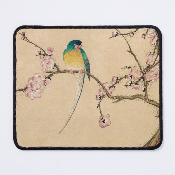 Item preview, COLORFUL BIRD WITH PLUM BLOSSOMS Antique Chinese Painting designed and sold by BulganLumini.
