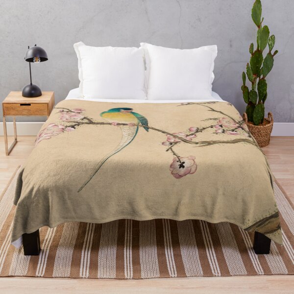 Item preview, COLORFUL BIRD WITH PLUM BLOSSOMS Antique Chinese Painting designed and sold by BulganLumini.